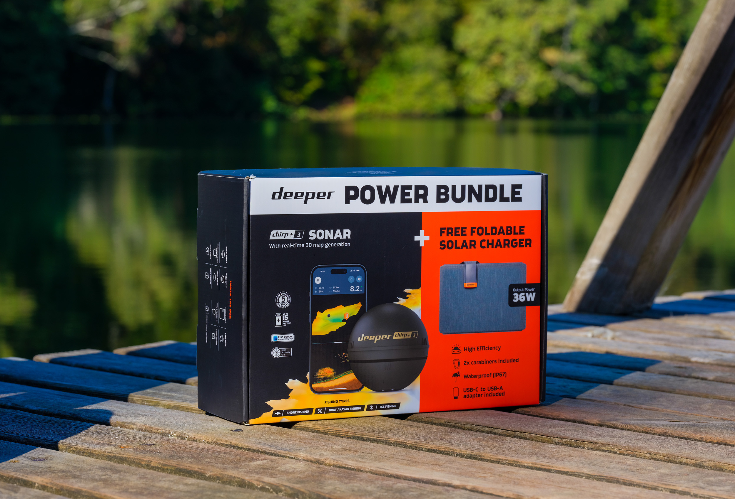 Power Bundle Echosonda Deeper Smart Sonar CHIRP+3 + ładowarka solarna