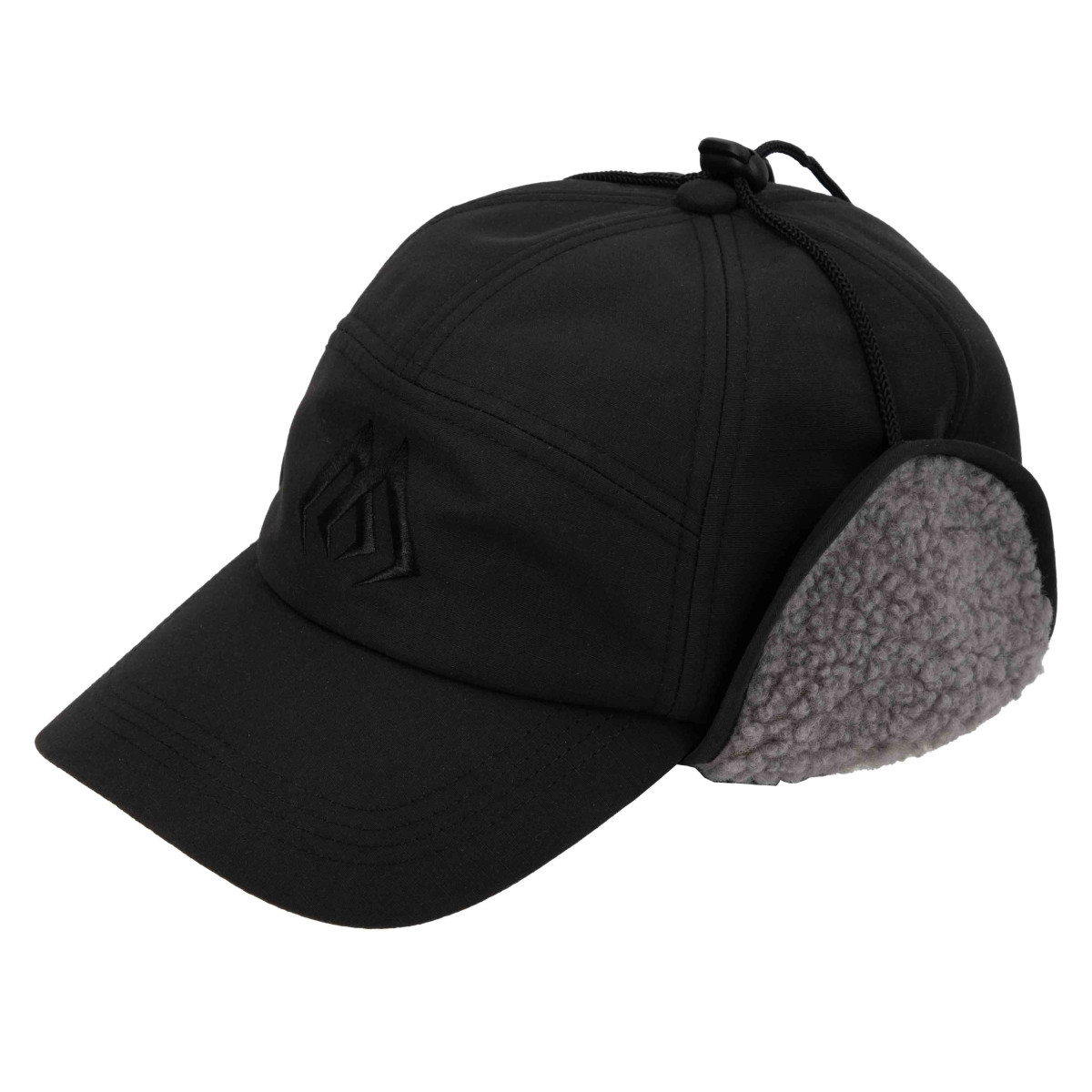 Czapka zimowa z daszkiem i polarem czarna