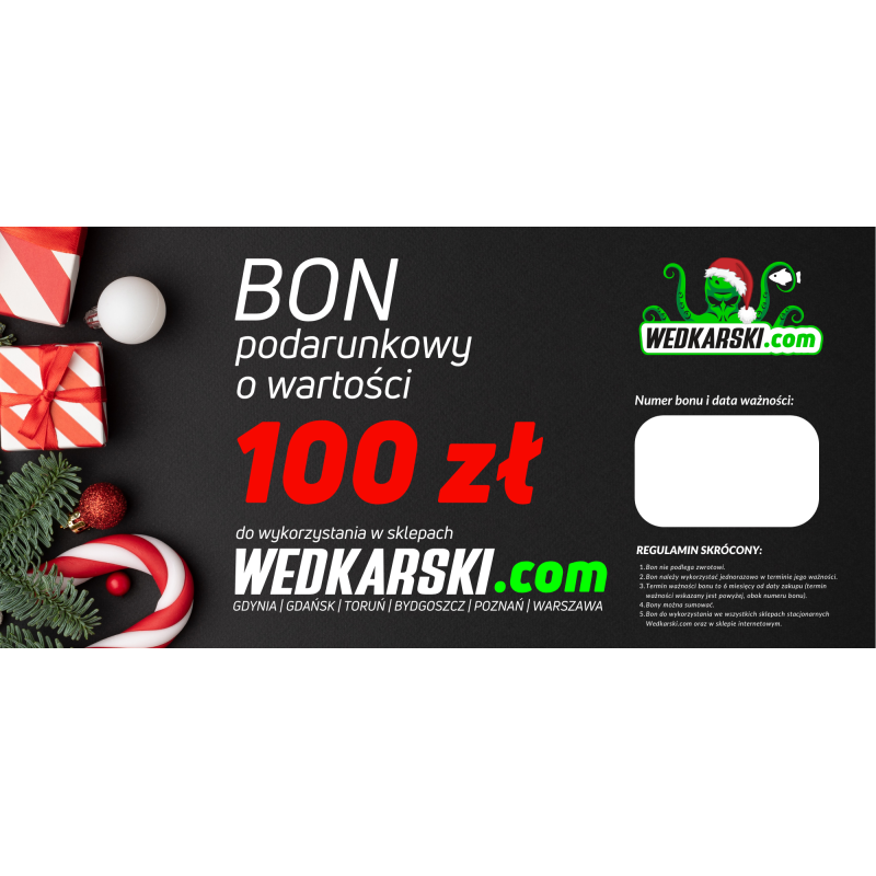Świąteczny bon podarunkowy 100 zł - fizyczny Świąteczny bon podarunkowy 100 zł - fizyczny