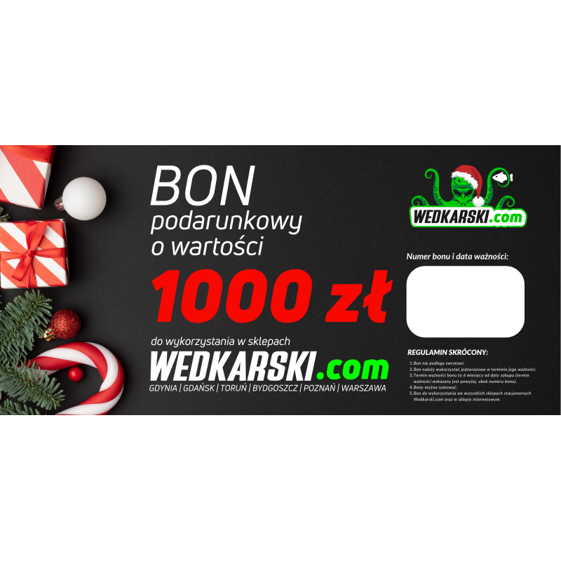 Świąteczny bon podarunkowy 1000 zł Świąteczny bon podarunkowy 1000 zł