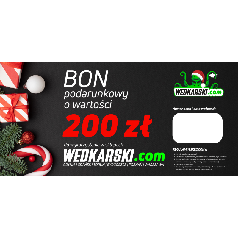 Świąteczny bon podarunkowy 200 zł - fizyczny Świąteczny bon podarunkowy 200 zł - fizyczny