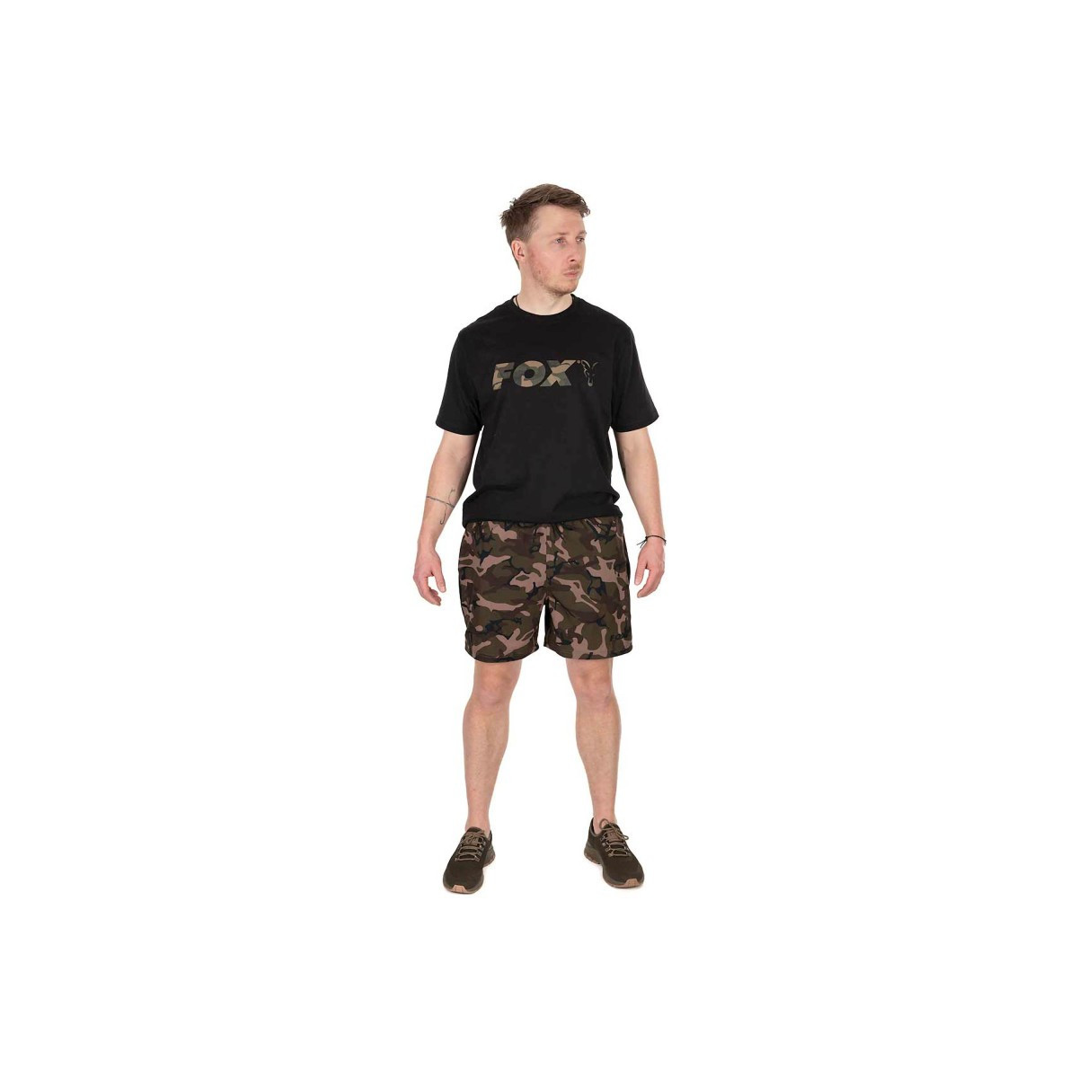 Spodenki Fox LW Swim Shorts roz.XL / Black/Camo Spodenki Fox LW Swim Shorts roz.XL / Black/Camo