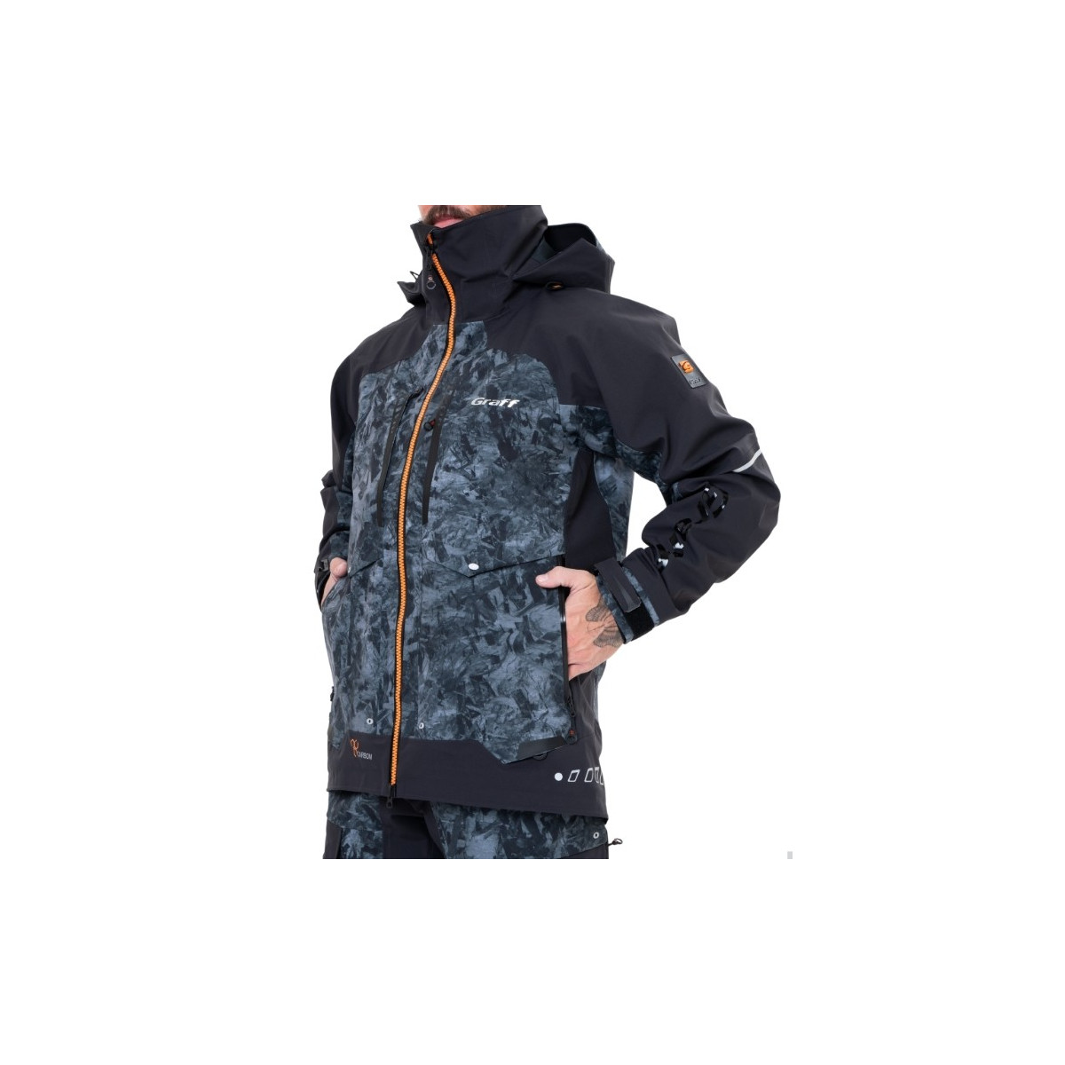 Kurtka przeciwdeszczowa Graff 631-B-8/3 carbon edition 3.0 roz.M Kurtka przeciwdeszczowa Graff 631-B-8/3 carbon edition 3.0 roz.M