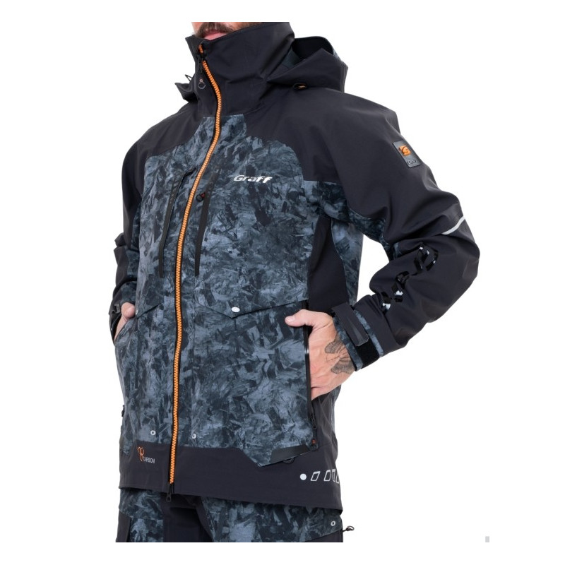 Kurtka przeciwdeszczowa Graff 631-B-8/3 carbon edition 3.0 roz.M Kurtka przeciwdeszczowa Graff 631-B-8/3 carbon edition 3.0 roz.M