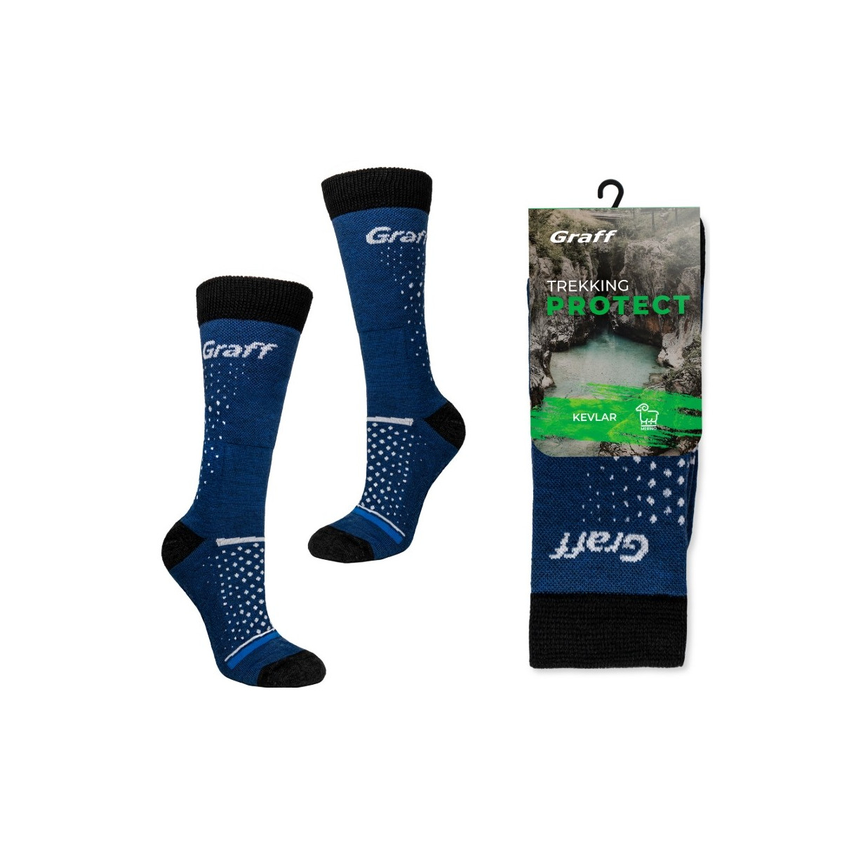 Skarpety Graff z wełny Merino Trekking Protect 060 roz.43-46