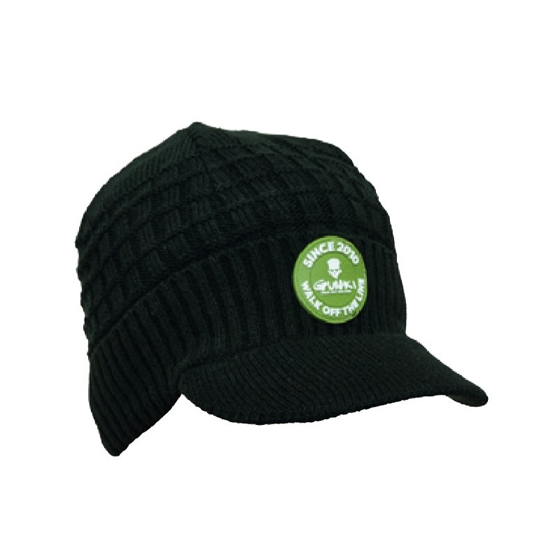 Czapka zimowa Gunki z daszkiem - czarna