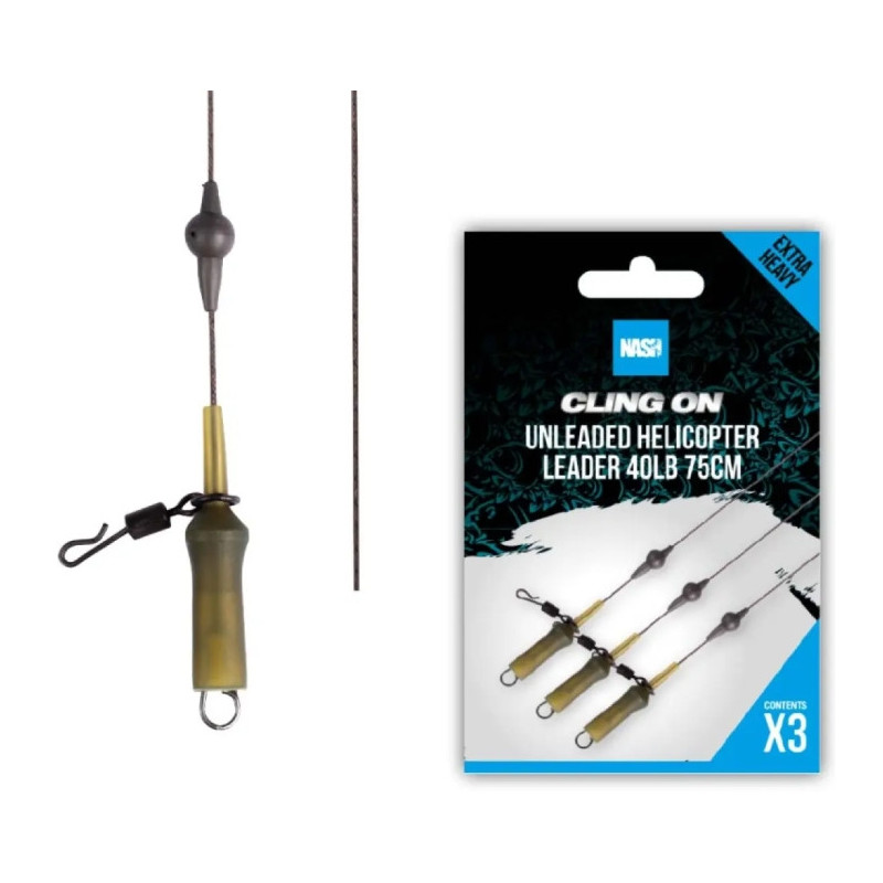 Zestaw helikopterowy Nash Ready Tied Unleaded Helicopter Leader 75cm - 40lb