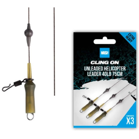 Zestaw helikopterowy Nash Ready Tied Unleaded Helicopter Leader 75cm - 40lb Zestaw helikopterowy Nash Ready Tied Unleaded Helicopter Leader 75cm - 40lb