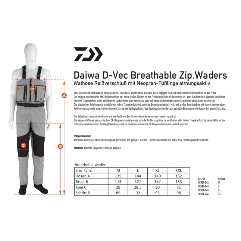 Wodery Daiwa D-Vec Breathable Zipped roz.2XL