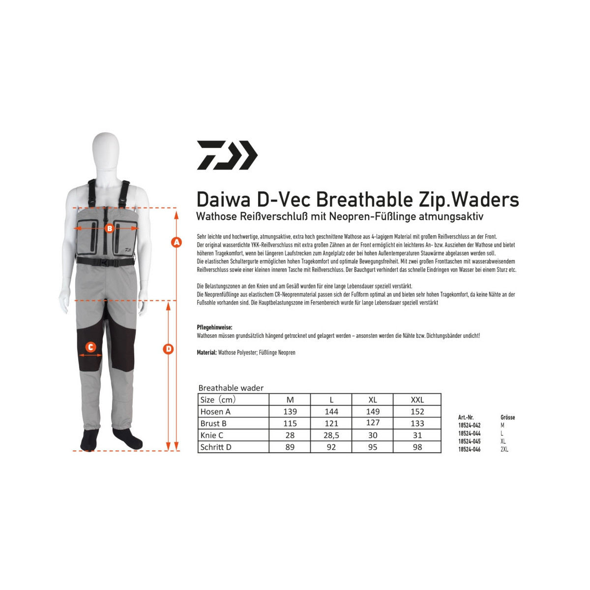 Wodery Daiwa D-Vec Breathable Zipped roz.L