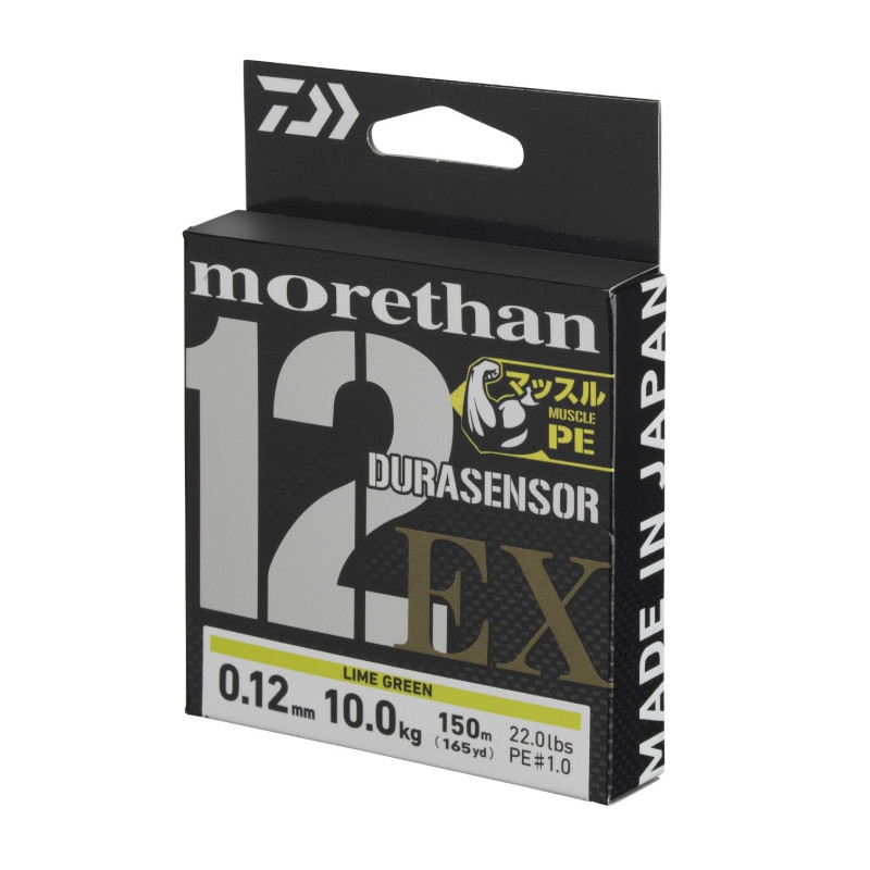 Plecionka Daiwa Morethan DURASENSOR 12 BRAID EX+Si3 0,14mm / 150m / lime green
