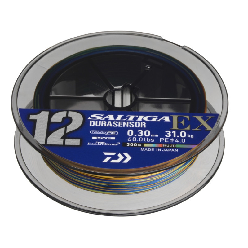 Plecionka Daiwa Saltiga DURASENSOR 12 BRAID EX+Si3 300m / 0,16mm / multicolor Plecionka Daiwa Saltiga DURASENSOR 12 BRAID EX+Si3 300m / 0,16mm / multicolor