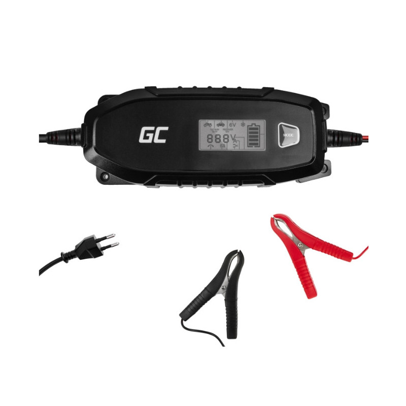 Ładowarka do akumulatora Green Cell 6V / 12V (4A) AGM, LiFePO4, GEL, SLA z funkcją inteligentnej diagnostyki