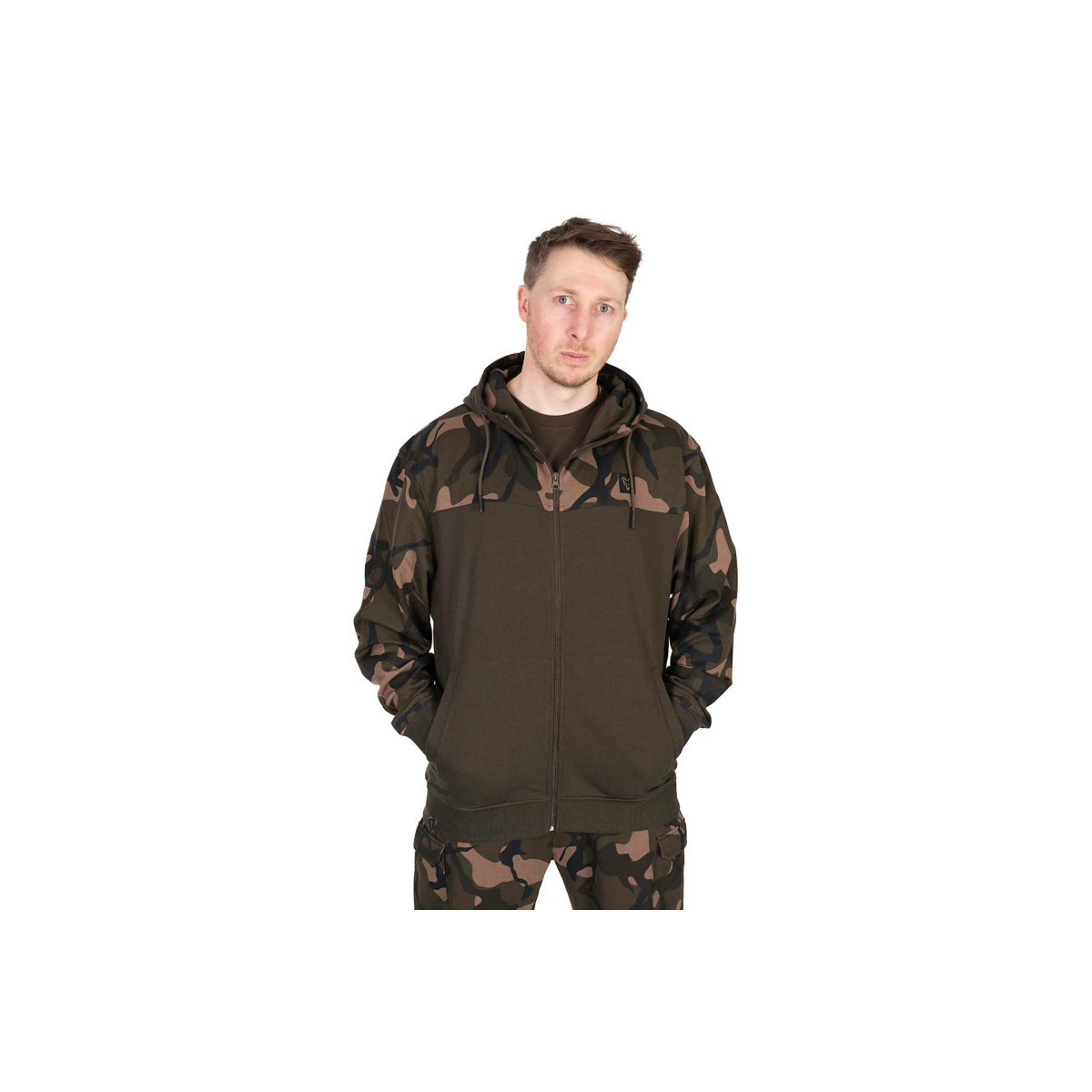 Bluza z kapturem Fox LW Khaki/Camo Split Zip Hoody roz.L Bluza z kapturem Fox LW Khaki/Camo Split Zip Hoody roz.L