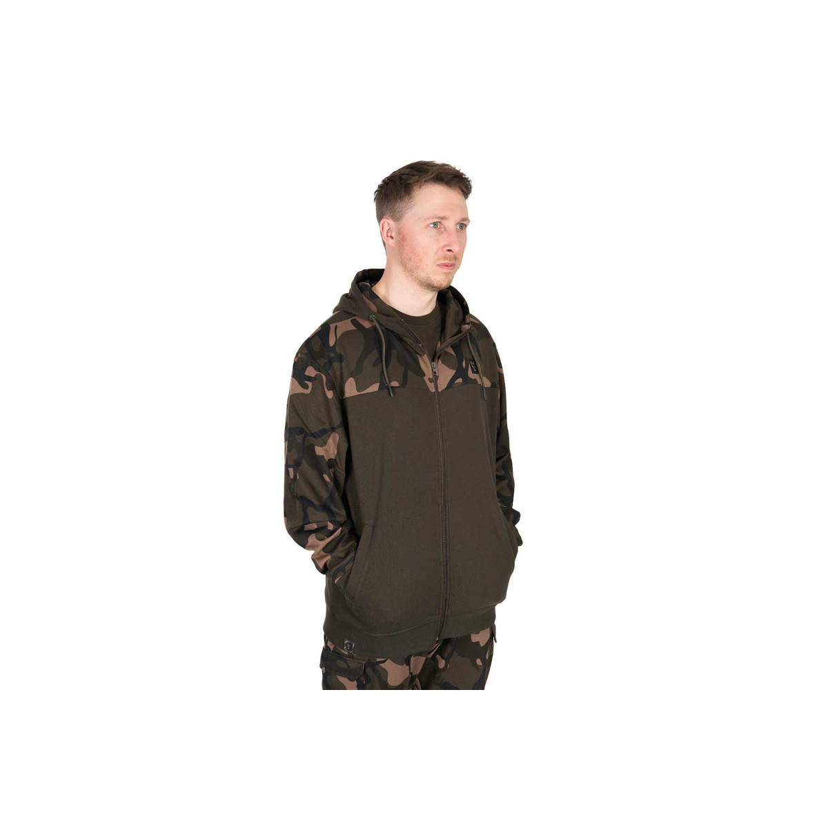 Bluza z kapturem Fox LW Khaki/Camo Split Zip Hoody roz.L Bluza z kapturem Fox LW Khaki/Camo Split Zip Hoody roz.L