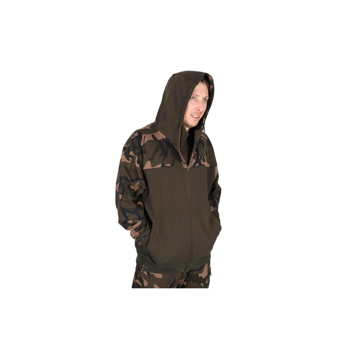 Bluza z kapturem Fox LW Khaki/Camo Split Zip Hoody roz.L Bluza z kapturem Fox LW Khaki/Camo Split Zip Hoody roz.L