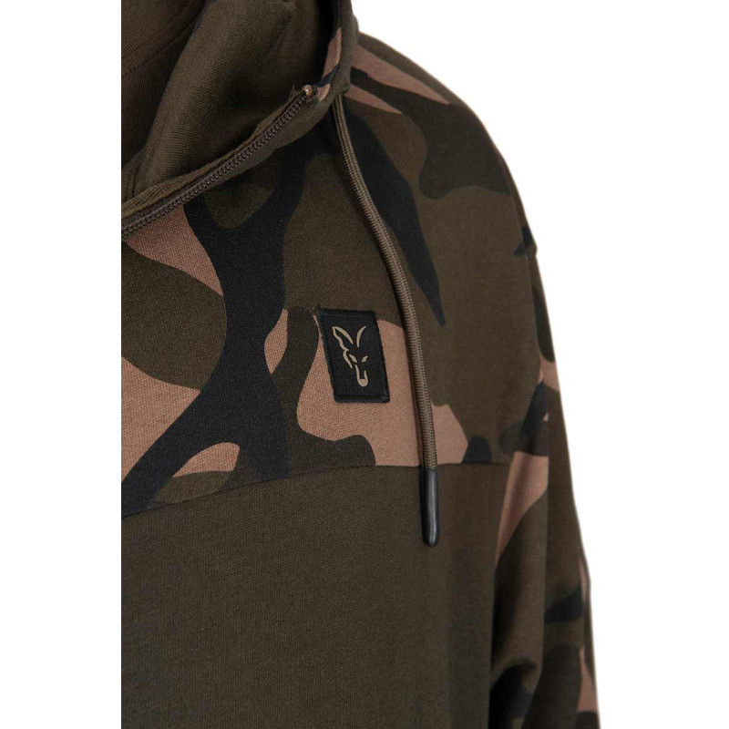 Bluza z kapturem Fox LW Khaki/Camo Split Zip Hoody roz.XL