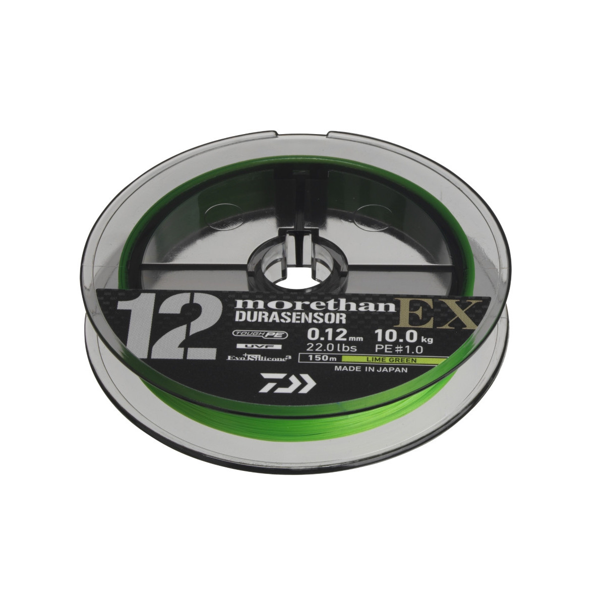 Daiwa Morethan DURASENSOR 12 BRAID EX+Si3 150m / 0,05mm / lime green Daiwa Morethan DURASENSOR 12 BRAID EX+Si3 150m / 0,05mm / lime green