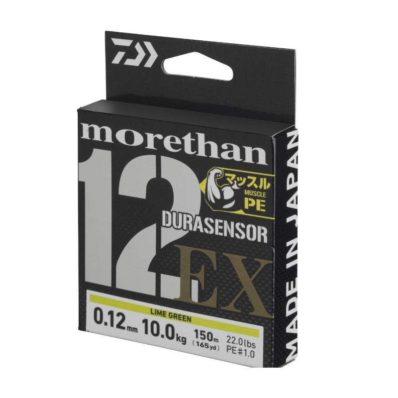 Daiwa Morethan DURASENSOR 12 BRAID EX+Si3 150m / 0,05mm / lime green Daiwa Morethan DURASENSOR 12 BRAID EX+Si3 150m / 0,05mm / lime green