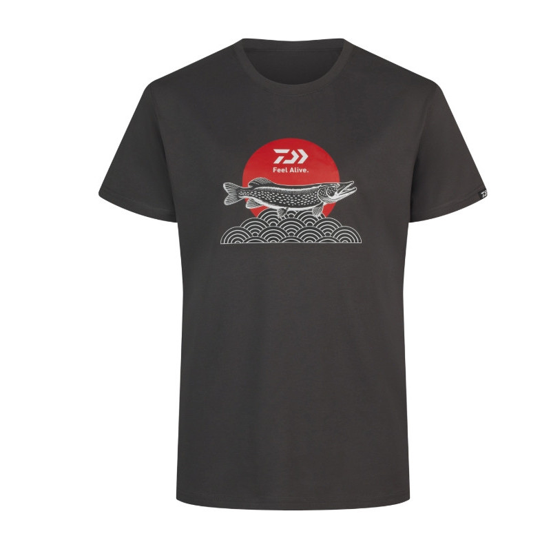 T-Shirt Daiwa T-Shirt Japan Pike roz.L - charcoal T-Shirt Daiwa T-Shirt Japan Pike roz.L - charcoal