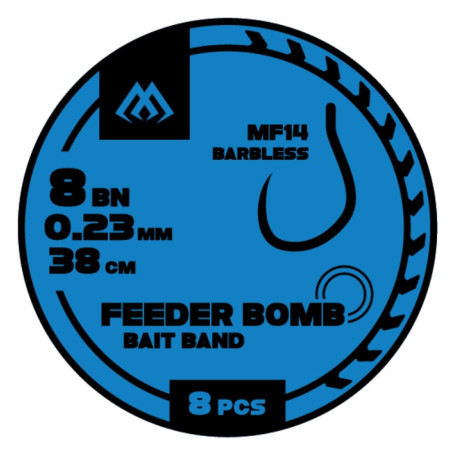 Przypon FB Mikado MF14 z gumką hak bez zadziora nr8 / 38cm / 0.23mm