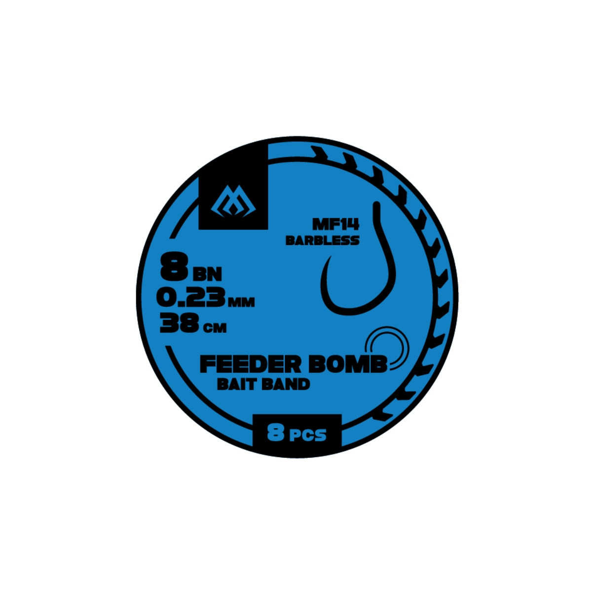 Przypon FB Mikado MF14 z gumką hak bez zadziora nr12 / 38cm / 0.20mm