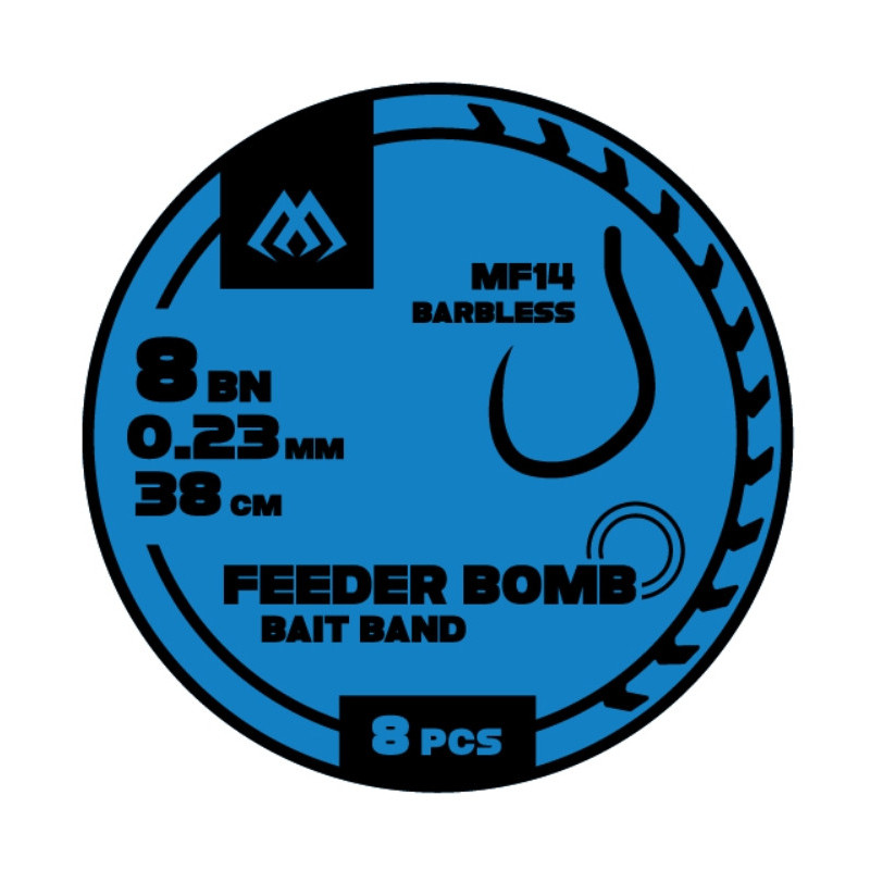 Przypon FB Mikado MF14 z gumką hak bez zadziora nr12 / 38cm / 0.20mm