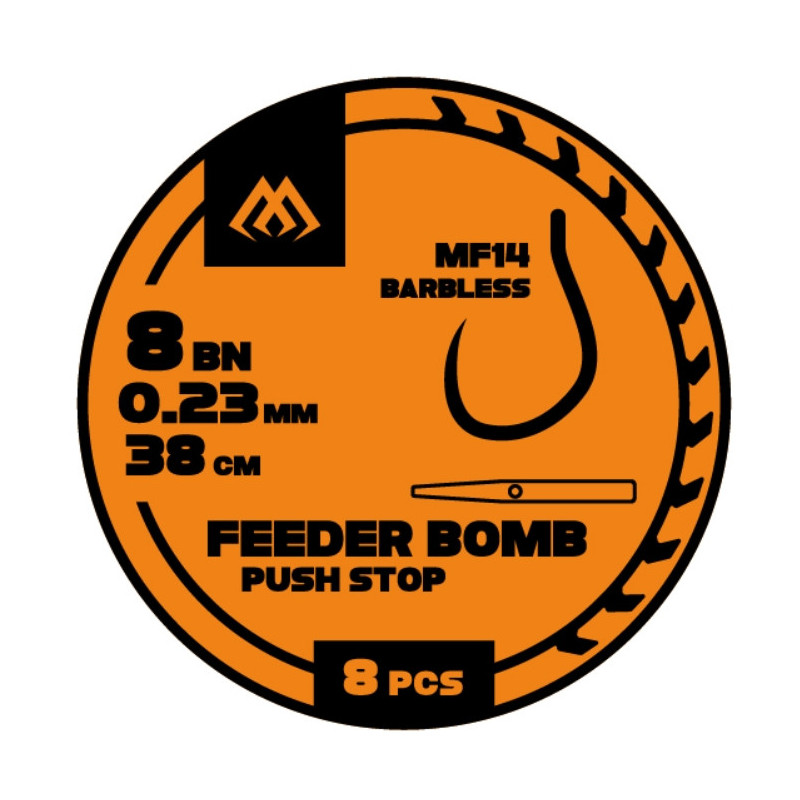 Przypon FB Mikado MF14  z push stopem hak bez zadziora nr6 / 38cm / 0.25mm