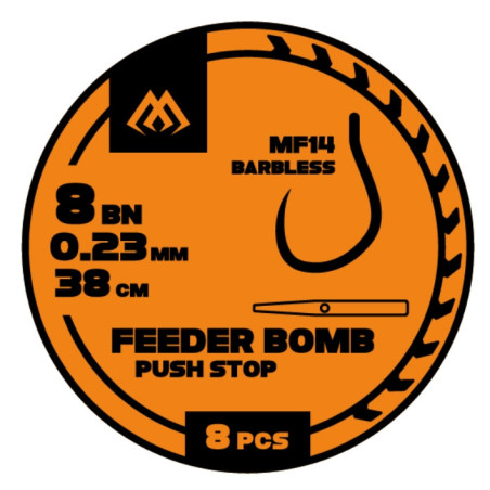 Przypon FB Mikado MF14  z push stopem hak bez zadziora nr6 / 38cm / 0.25mm
