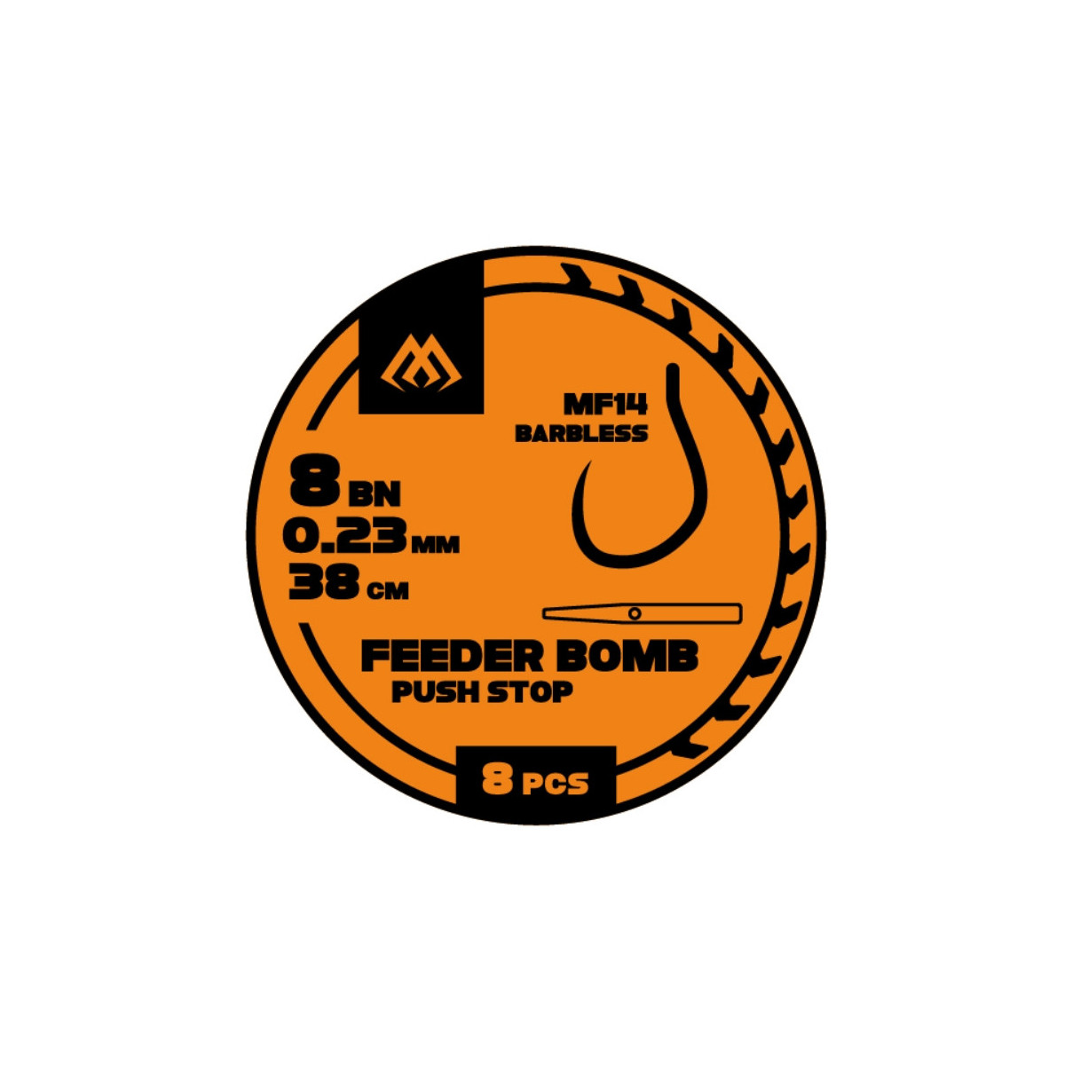 Przypon FB Mikado MF14 z push stopem hak bez zadziora nr10 / 38cm / 0.20mm