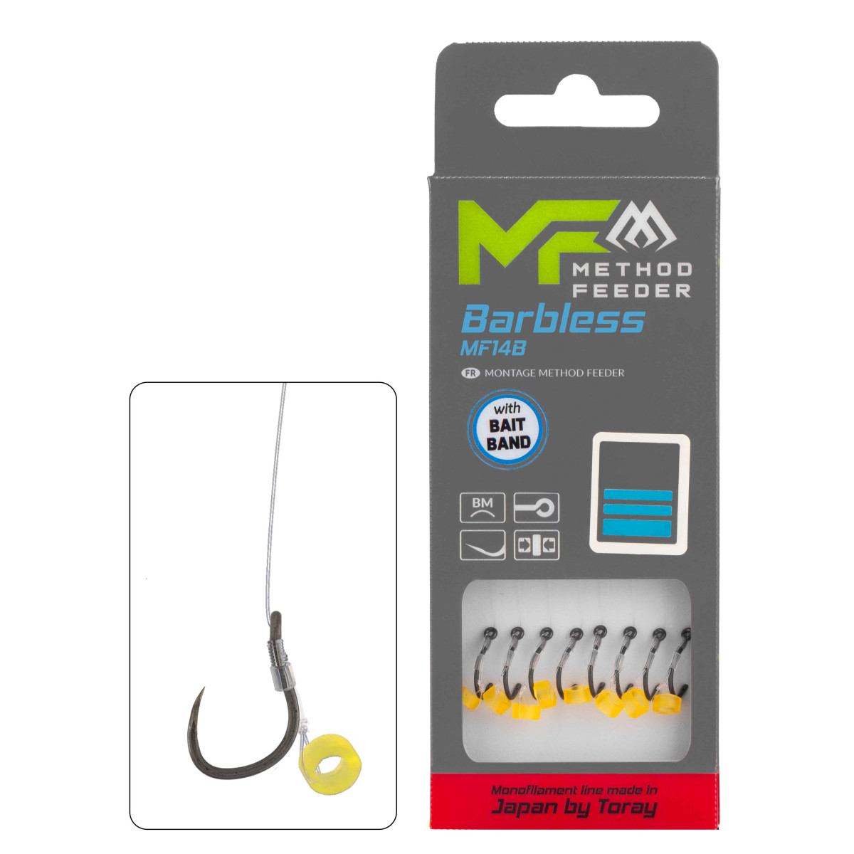 Przypon MF Mikado MF14 z gumką hak bez zadziora nr6 / 10cm /  0.25mm