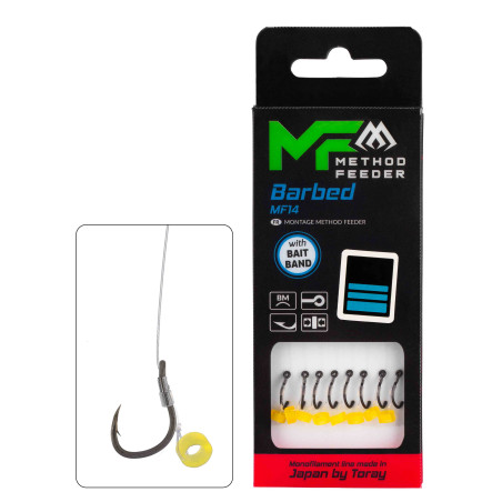 Przypon MF Miakdo MF14 z gumką hak z zadziorem nr12 / 10cm / 0.20mm