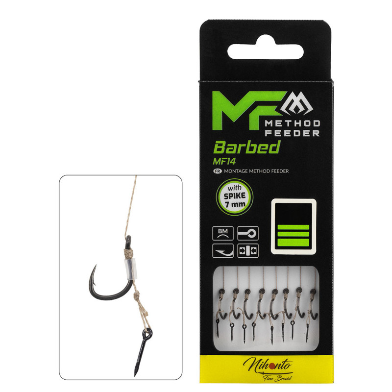 Przypon MF Mikado MF14 z igłą  hak z zadziorem nr6 / 10cm / plecionka:0.16mm