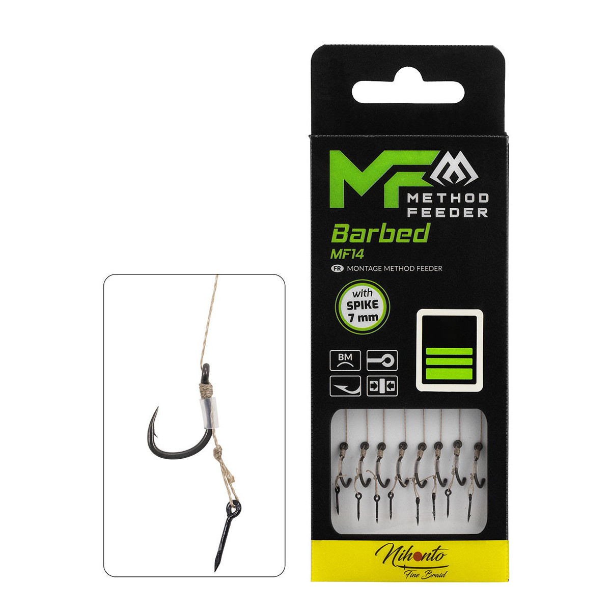 Przypon MF Mikado MF14 z igłą hak z zadziorem nr12 / 10cm / plecionka:0.12mm