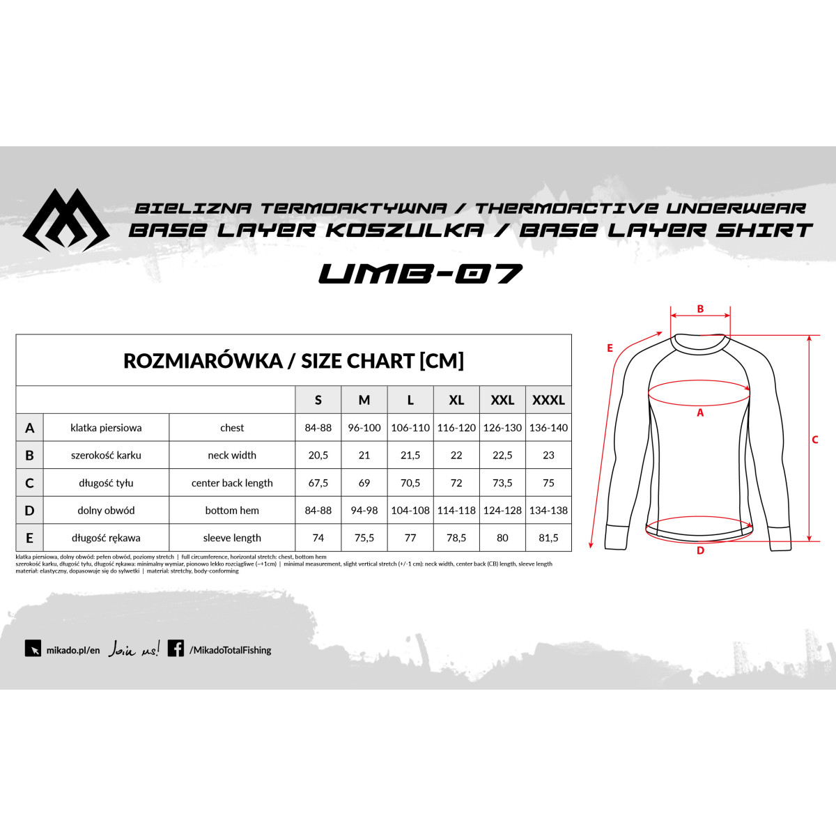 Koszulka termoaktywna Mikado BASE LAYER  roz.XXL