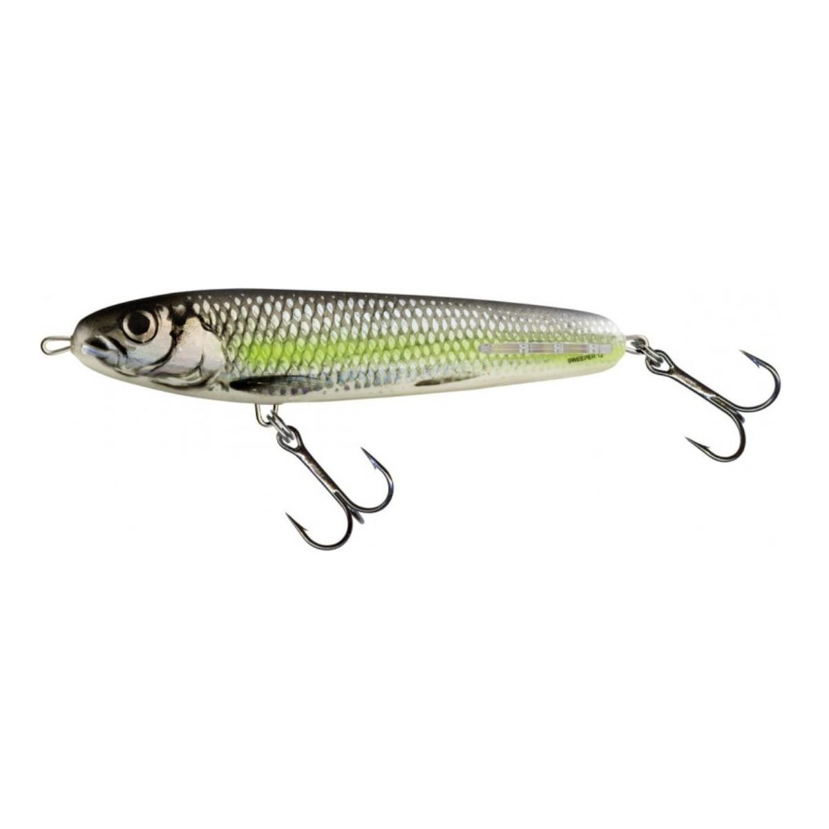 Wobler Salmo Sweeper 10cm Sinking - Silver Chartreuse Shad