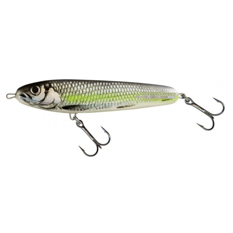 Wobler Salmo Sweeper 10cm Sinking - Silver Chartreuse Shad