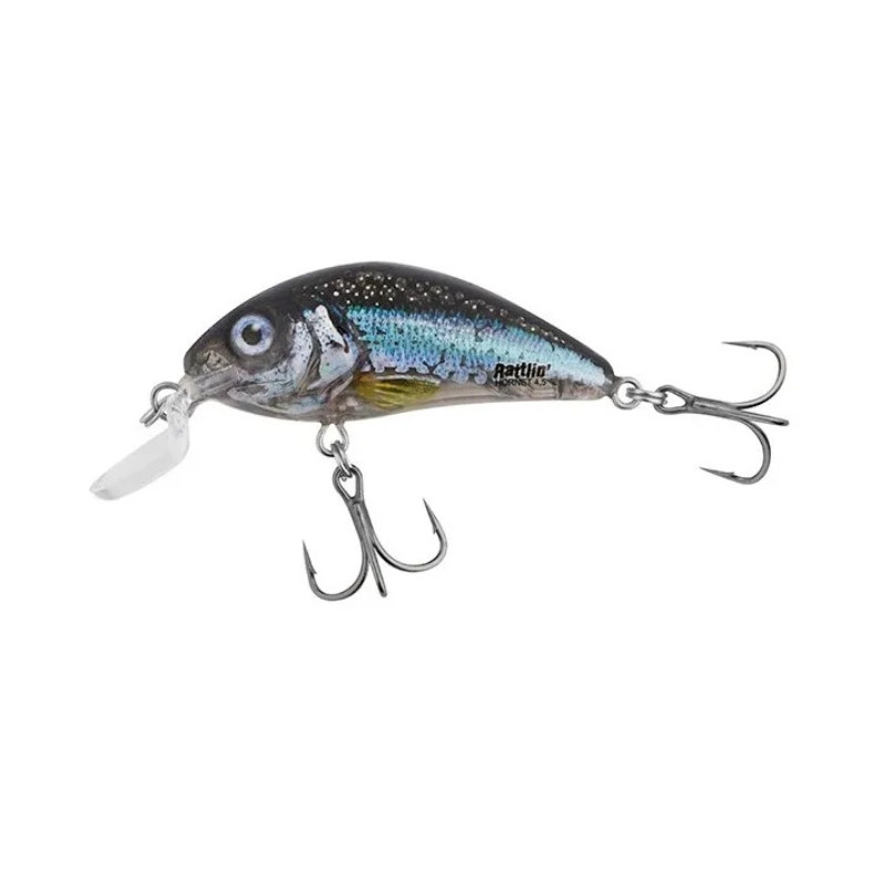 Wobler Salmo Rattlin’ Hornet Shallow 4,5cm - Clear Holo Smelt