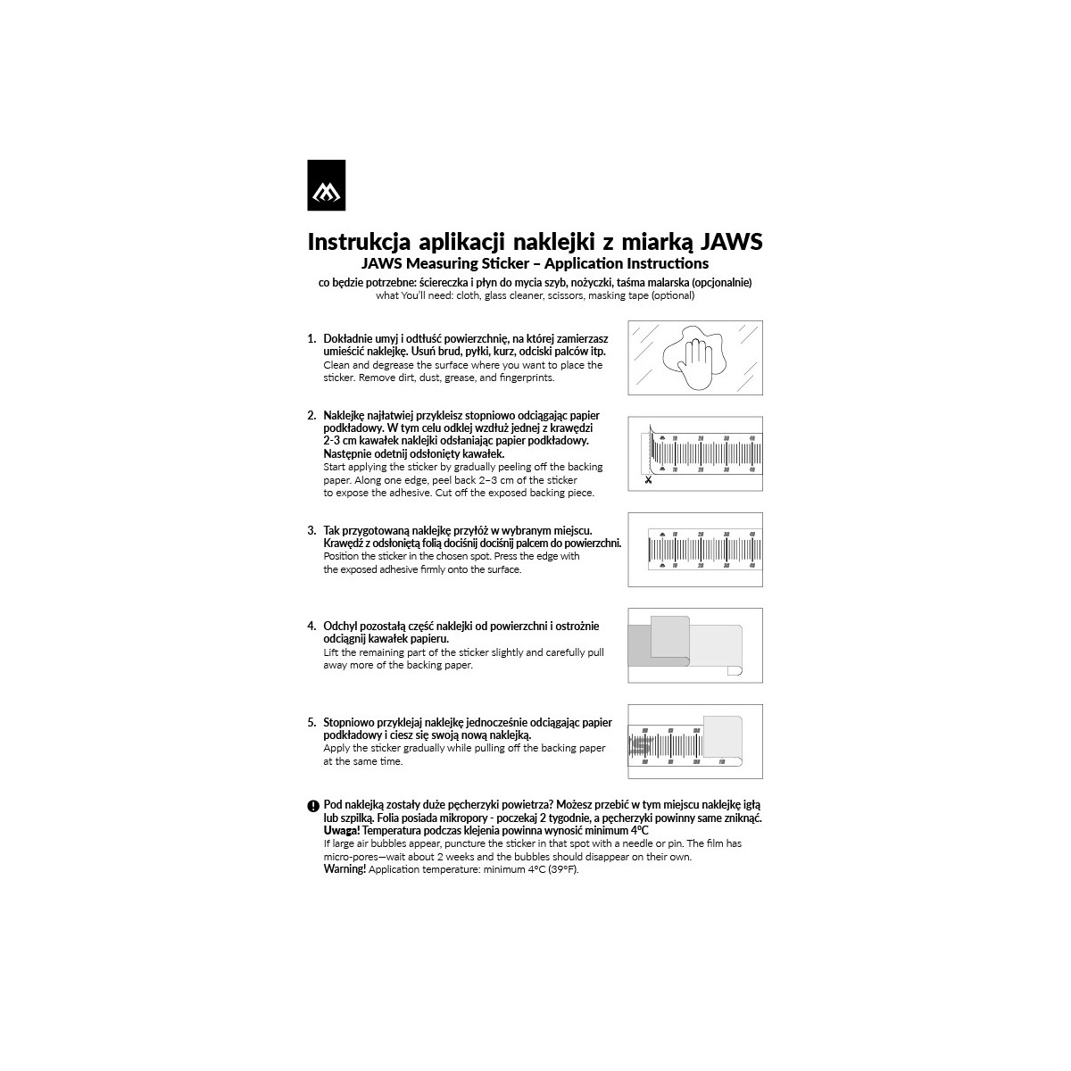 Miarka Mikado naklejana na łódkę 130x15cm