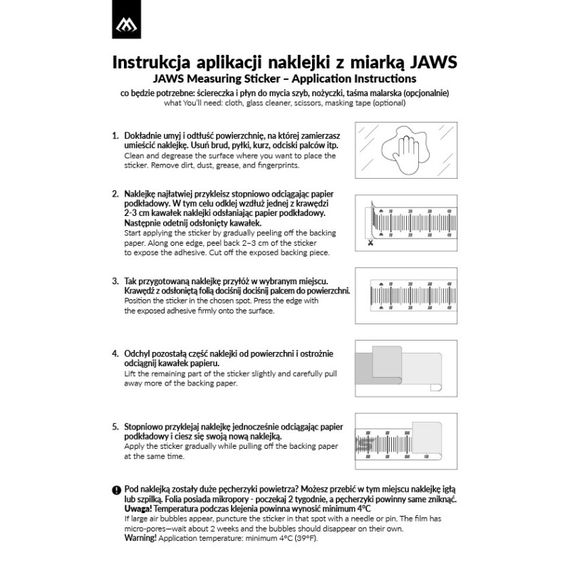 Miarka Mikado naklejana na łódkę 130x15cm