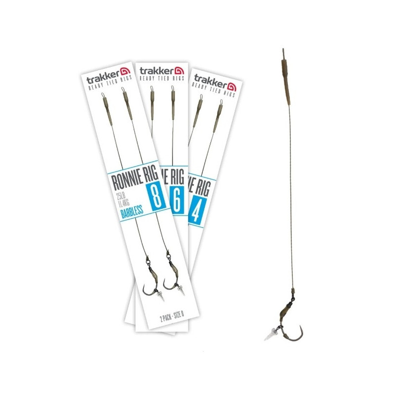 Przypon Trakker Ronnie Rig Barbless hak4 / 25lb Przypon Trakker Ronnie Rig Barbless hak4 / 25lb