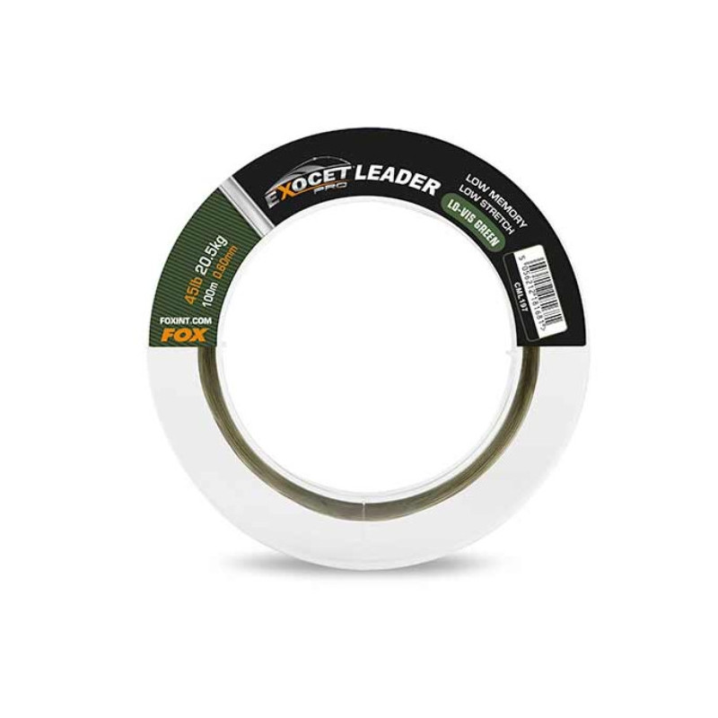 Żyłka Fox Exocet Pro (Low vis green) Leader 100m / 45lb / 0.60mm Żyłka Fox Exocet Pro (Low vis green) Leader 100m / 45lb / 0.60mm