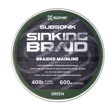 Plecionka SUBSONIK SINKING BRAID 300m / 0,20mm / 40lb Plecionka SUBSONIK SINKING BRAID 300m / 0,20mm / 40lb