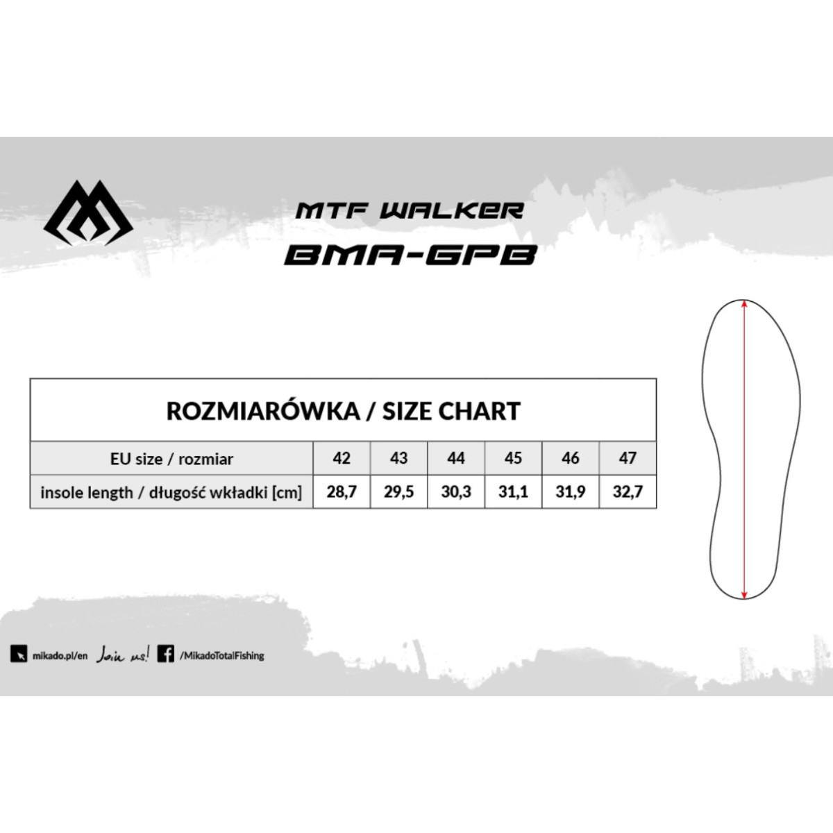 Buty do brodzenia Mikado MFT WALKER roz.47 - podeszwa gumowa Buty do brodzenia Mikado MFT WALKER roz.47 - podeszwa gumowa
