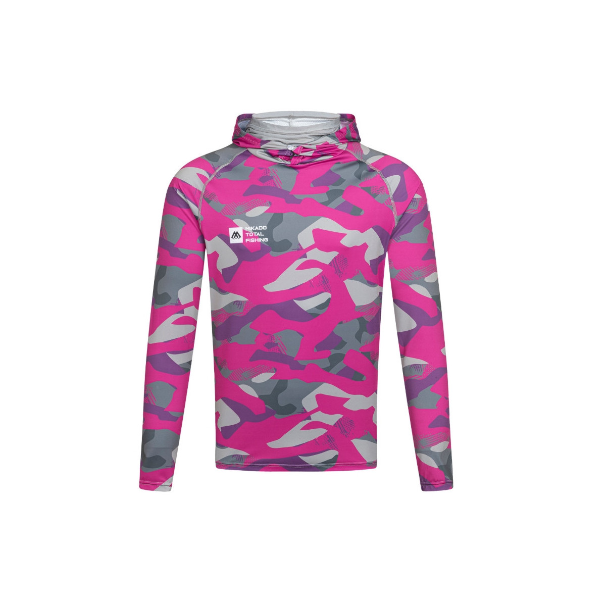 Bluza damska Mikado z kapturem i kominem filtr UPF roz.L - Lady Camo