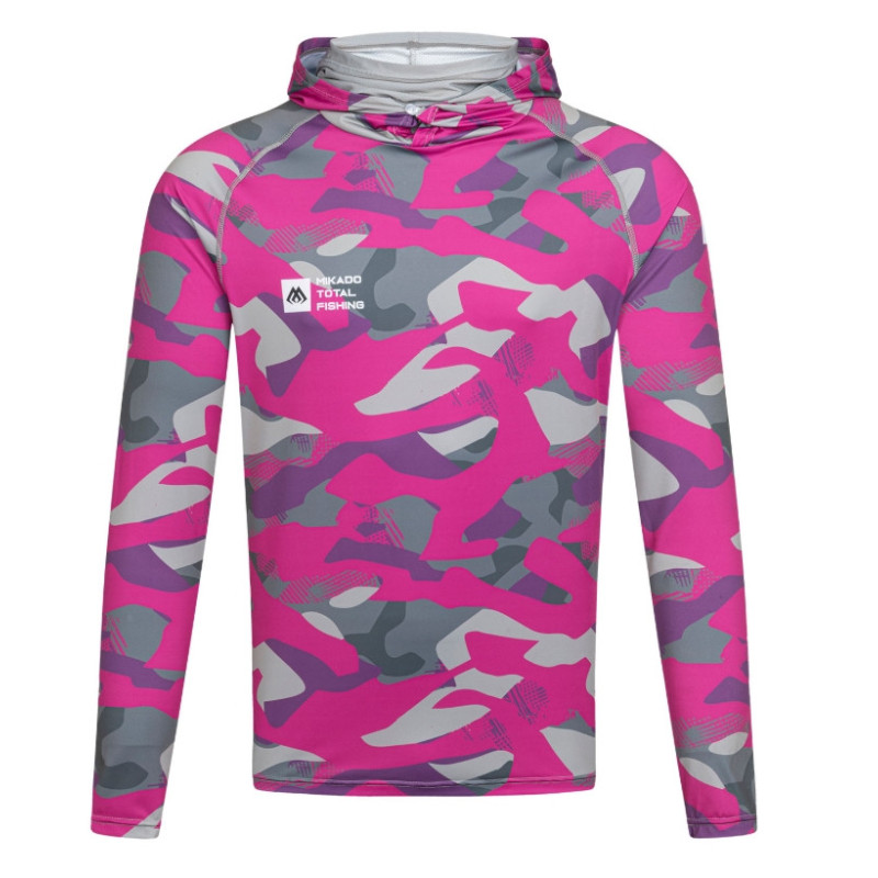 Bluza damska Mikado z kapturem i kominem z filtrem UPF roz.S - LADY CAMO