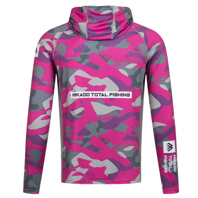 Bluza damska Mikado z kapturem i kominem z filtrem UPF roz.S - LADY CAMO
