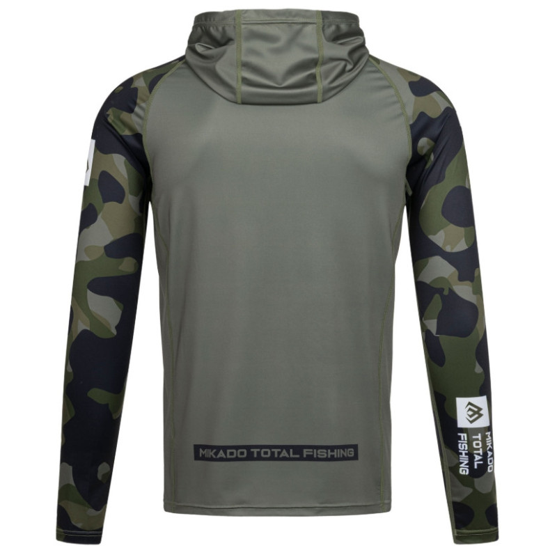 Bluza Mikado z kapturem i kominem z filtrem UPF roz.XL - GREEN CAMO