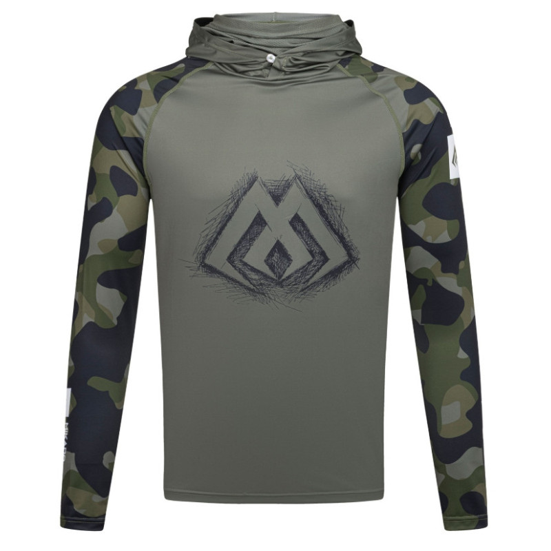 Bluza Mikado z kapturem i kominem z filtrem UPF roz.XXL - GREEN CAMO Bluza Mikado z kapturem i kominem z filtrem UPF roz.XXL - GREEN CAMO