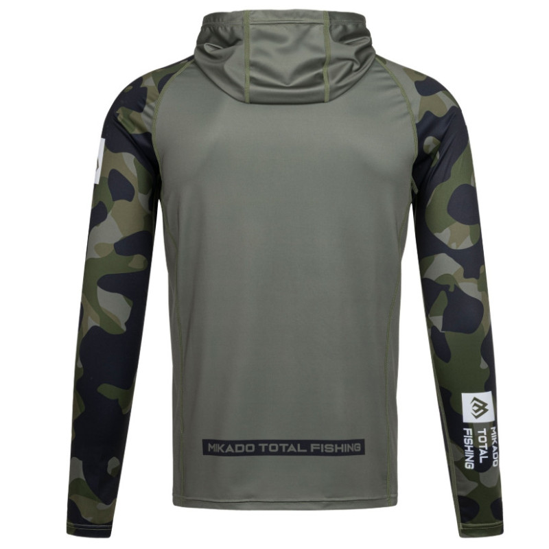 Bluza Mikado z kapturem i kominem z filtrem UPF roz.L - GREEN CAMO Bluza Mikado z kapturem i kominem z filtrem UPF roz.L - GREEN CAMO